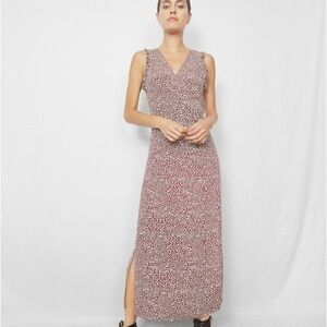 Anine Bing Womens Leah Wrap Heart Print Dress Sz XS Sleeveless V Neck